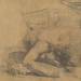 Man Reclining on the Ground and the Corner of a Bed [verso]